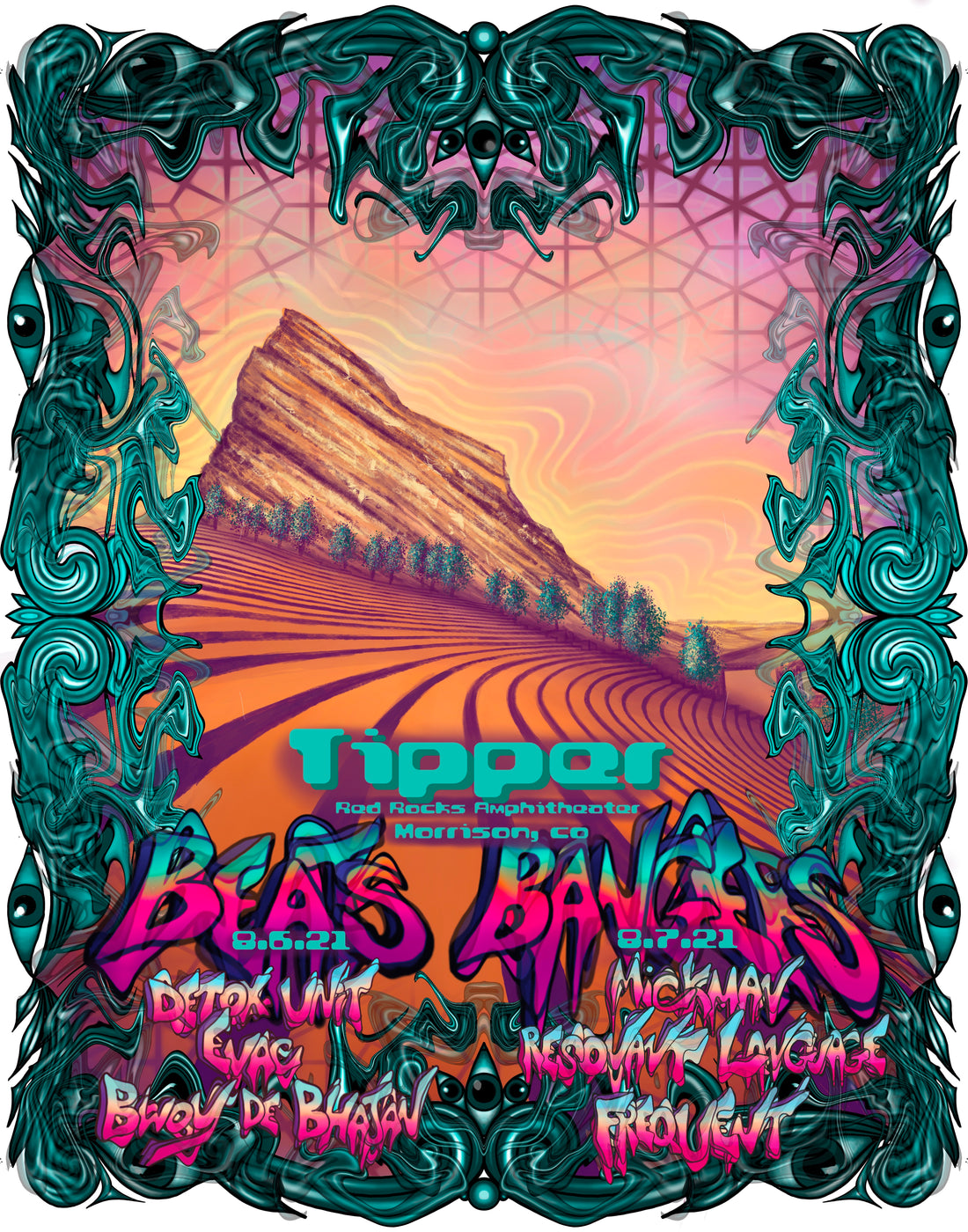 Tipper Red Rocks Poster 2021 – Art of Morgan Cohen